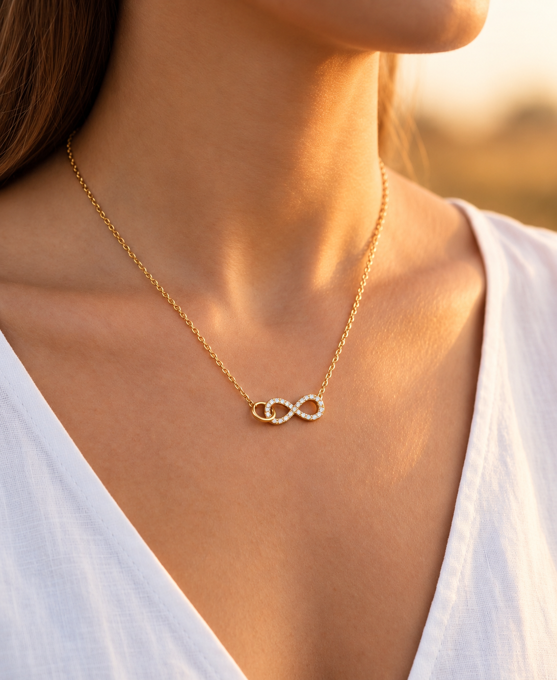 Infinia - Infinity -Halskette mit Zirkonia | Gold