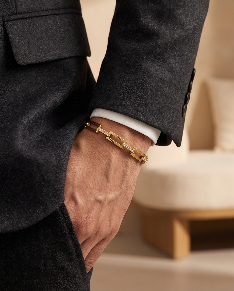 Célvienne - Elegantes Gliederarmband | Zirkonia | Gold