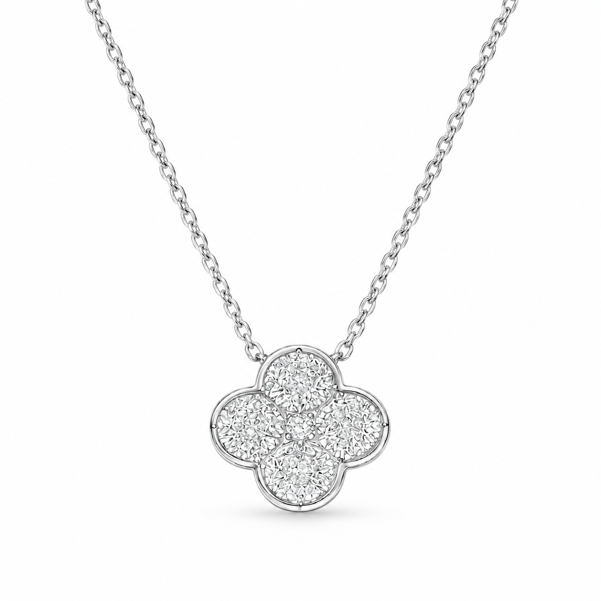 Crystal Clover-Halskette mit Kleebnlatt | Silber