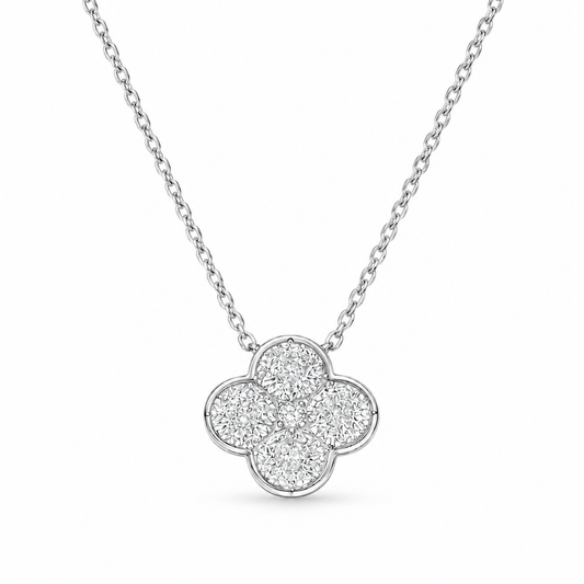 Crystal Clover-Halskette mit Kleebnlatt | Silber