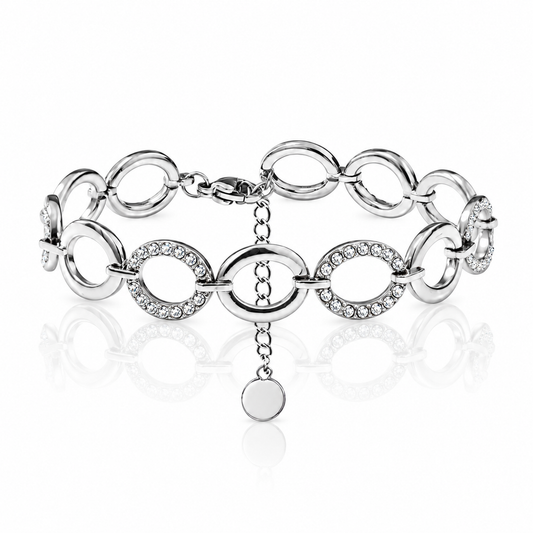 Éloria - Elegantes Gliederarmband mit Zirkonia |Silber
