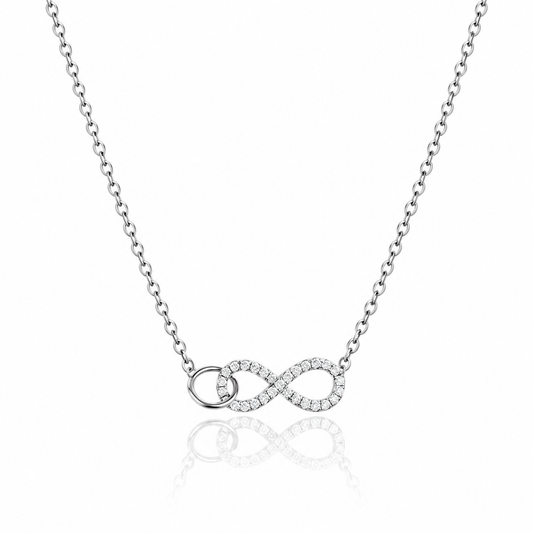Infinia - Infinity - Halskette mit Strass | Silber