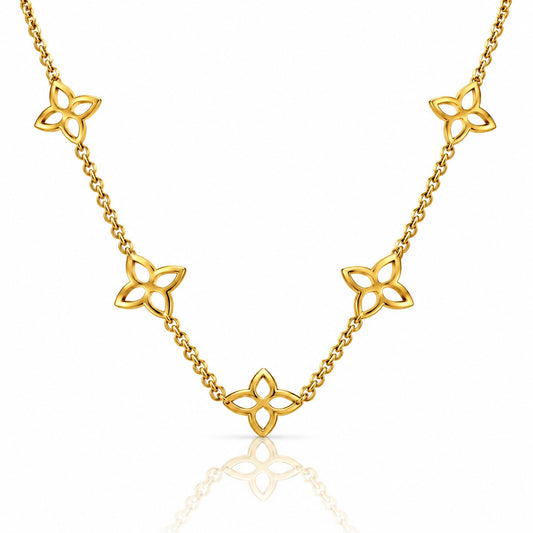 Elegant Flower | Goldene Halskette mit Blumenmotiv
