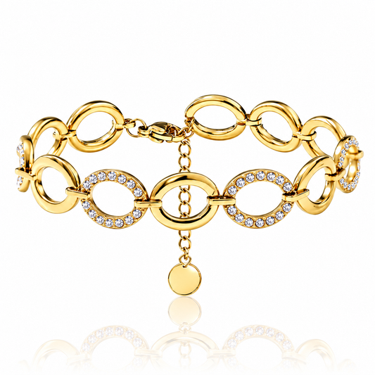 Éloria - Elegantes Gliederarmband mit Zirkonia | Gold