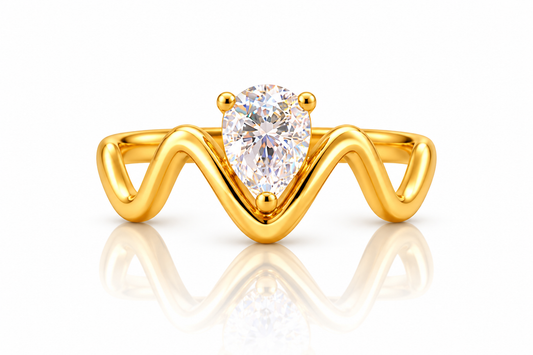 Liora Wave Ring mit Stein | Gold
