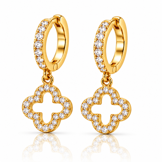 Fleur Lueur | Funkelnde Creolen Gold | Gold