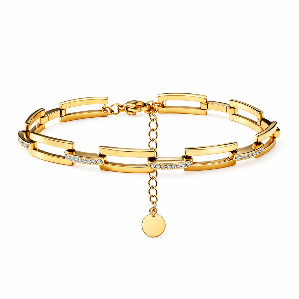 Célvienne - Elegantes Gliederarmband | Zirkonia | Gold