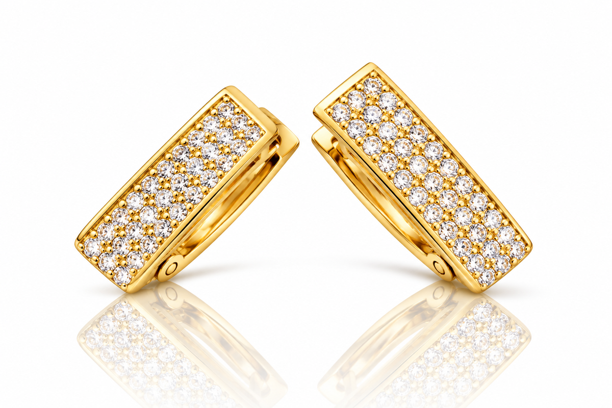 Lumiére Hoops | Funkelnde Creolen Gold