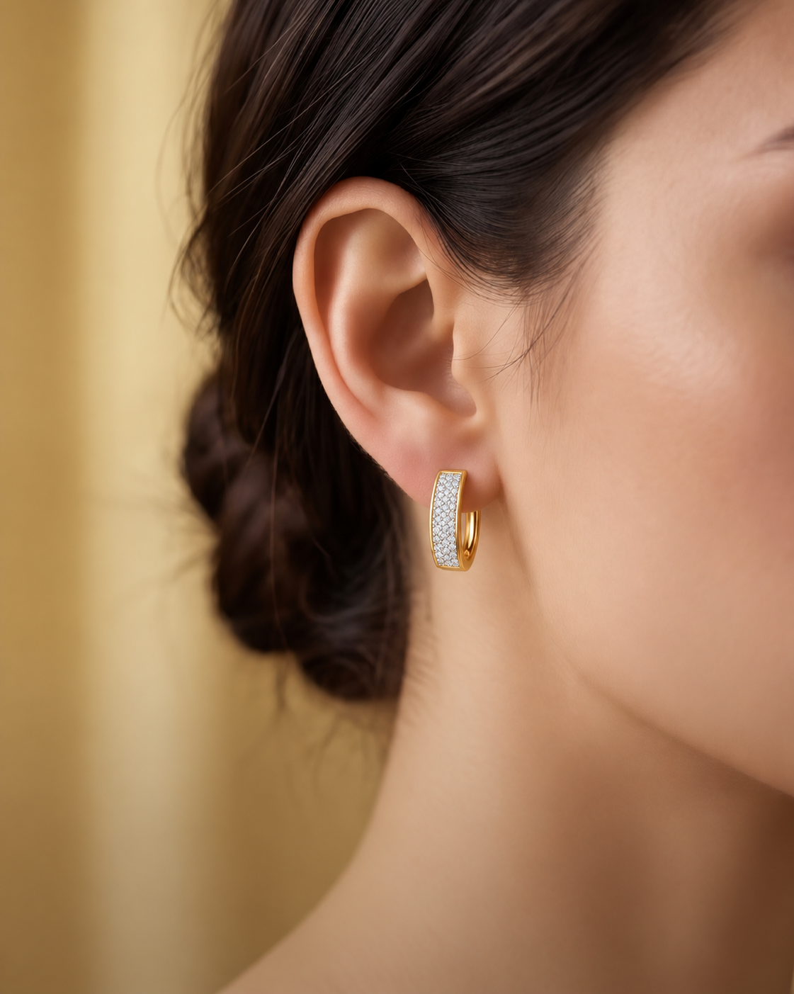 Lumiére Hoops | Funkelnde Creolen Gold