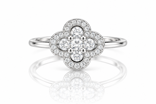 Lumiére Blossom-Ring mit Blüte | Silber