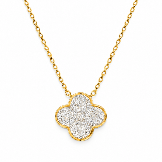 Crystal Clover-Halskette mit Kleeblatt | Gold