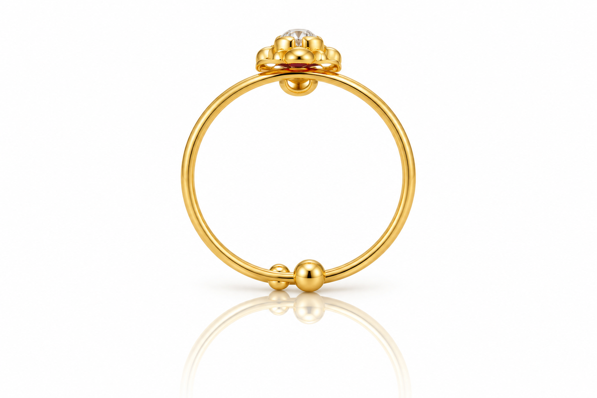 Lumiére Blossom-Ring mit Blüte | Gold
