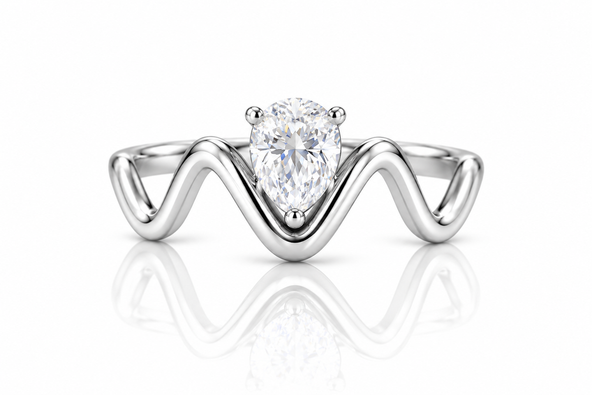Liora Wave Ring mit Stein | Silber
