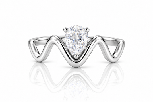 Liora Wave Ring mit Stein | Silber