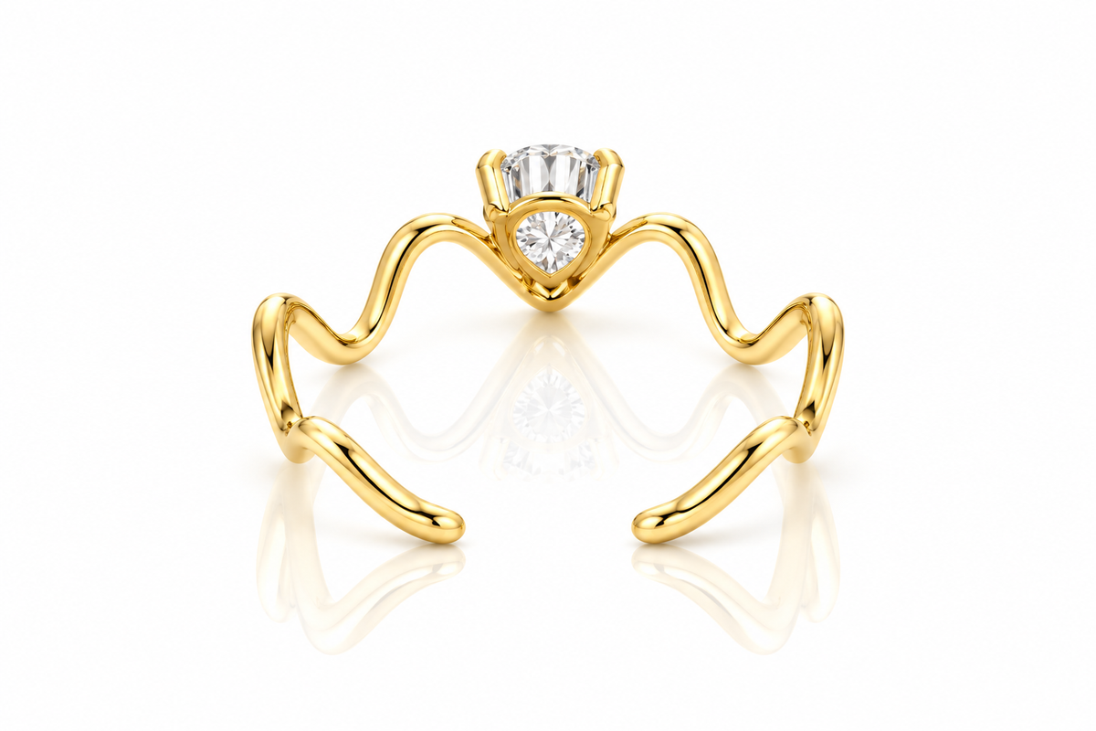 Liora Wave Ring mit Stein | Gold