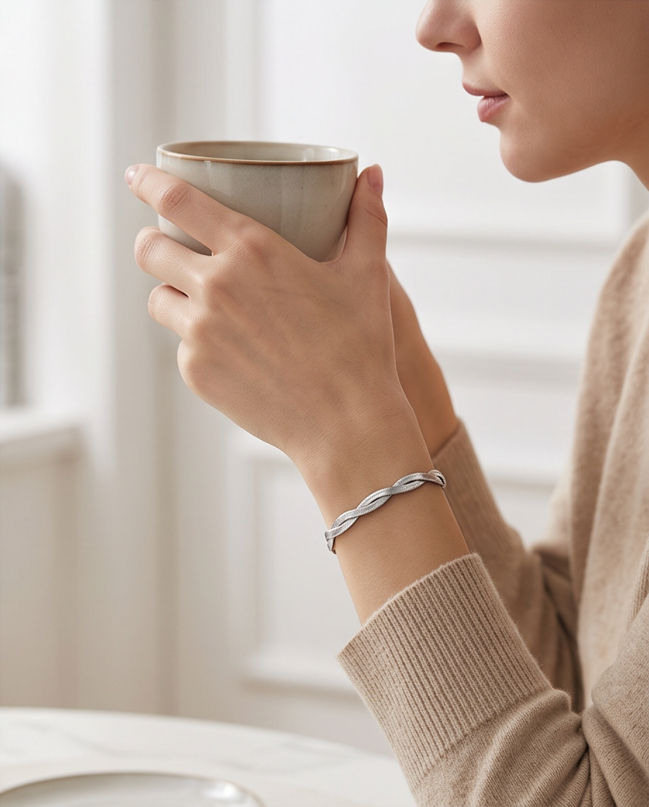 Silk Twist Bracelet-Armband | Silber