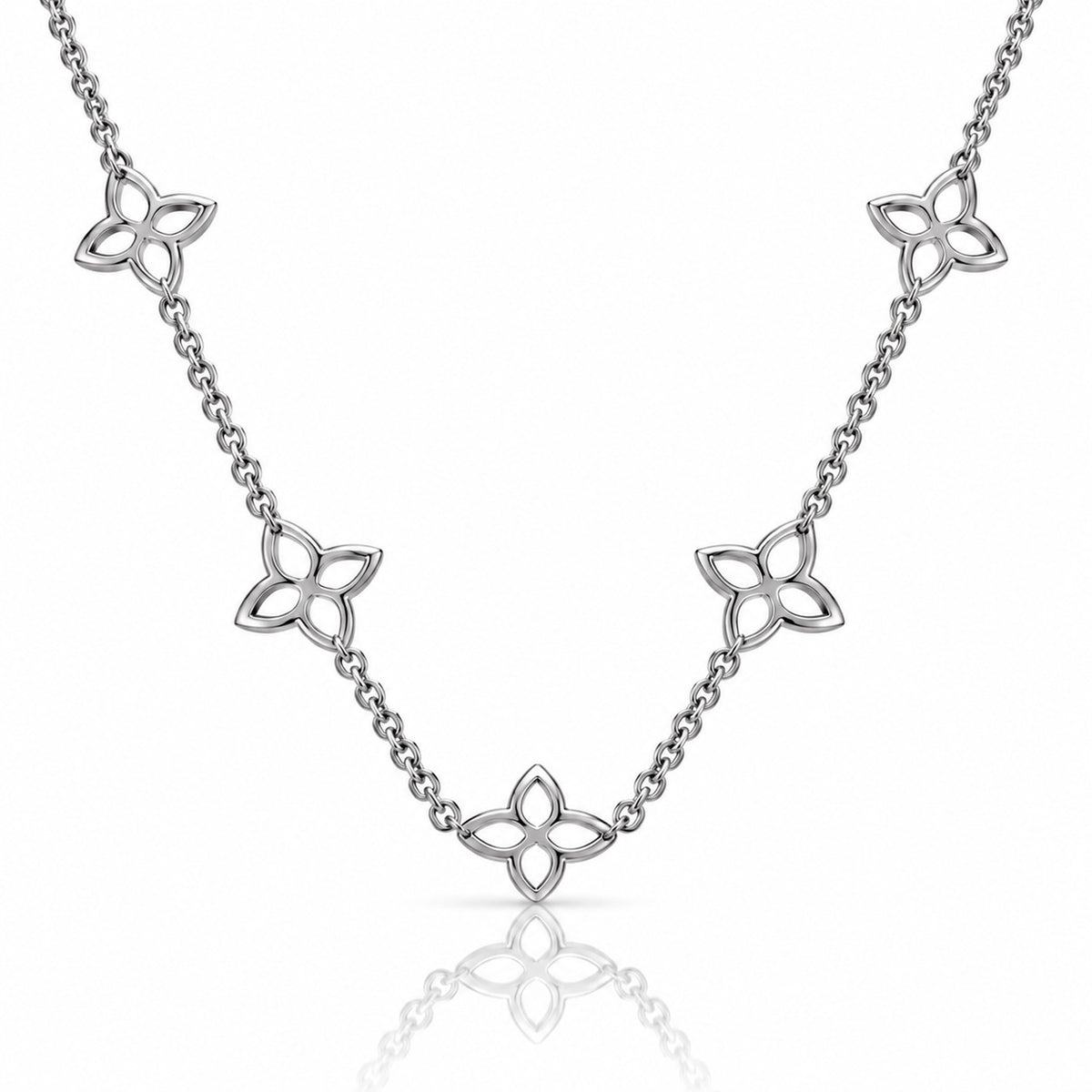 Elegant Flower | silberne  Halskette mit Blumenmotiv