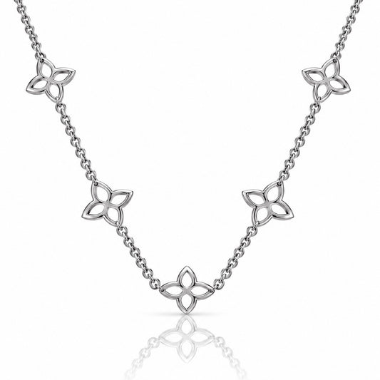 Elegant Flower | silberne  Halskette mit Blumenmotiv