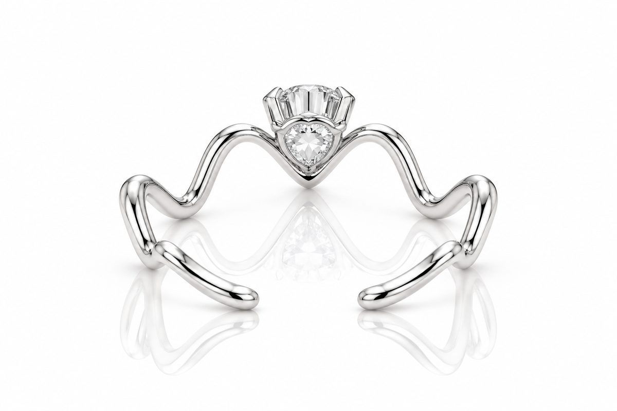 Liora Wave Ring mit Stein | Silber