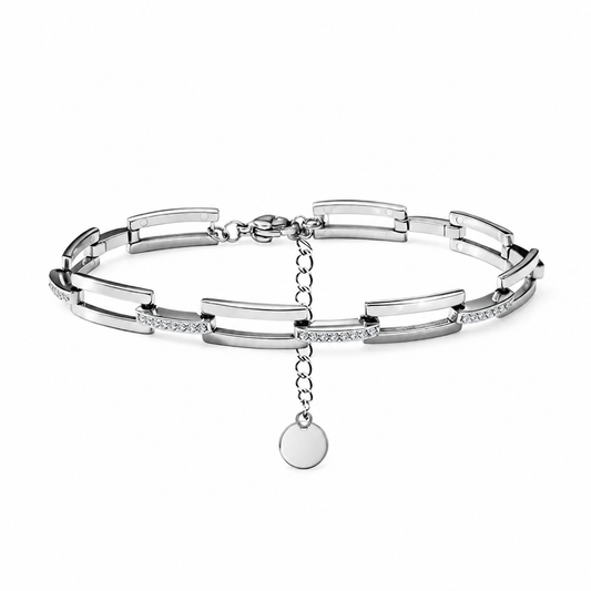 Célvienne Elegantes Gliederarmband  | Zirkonia | Silber