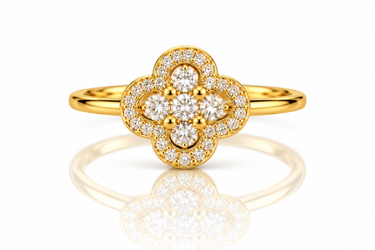 Lumiére Blossom-Ring mit Blüte | Gold